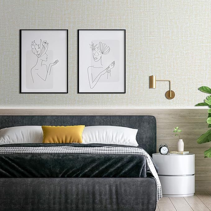 Peel and Stick Wallpaper Beige Grass Cloth Wall Paper - 15.7 x 500 Inch Self Adhesive Wallpaper Peel and Stick, Easy to Paste Wall Contact Paper for Stand Liner, Table and Door Makeover Decor
