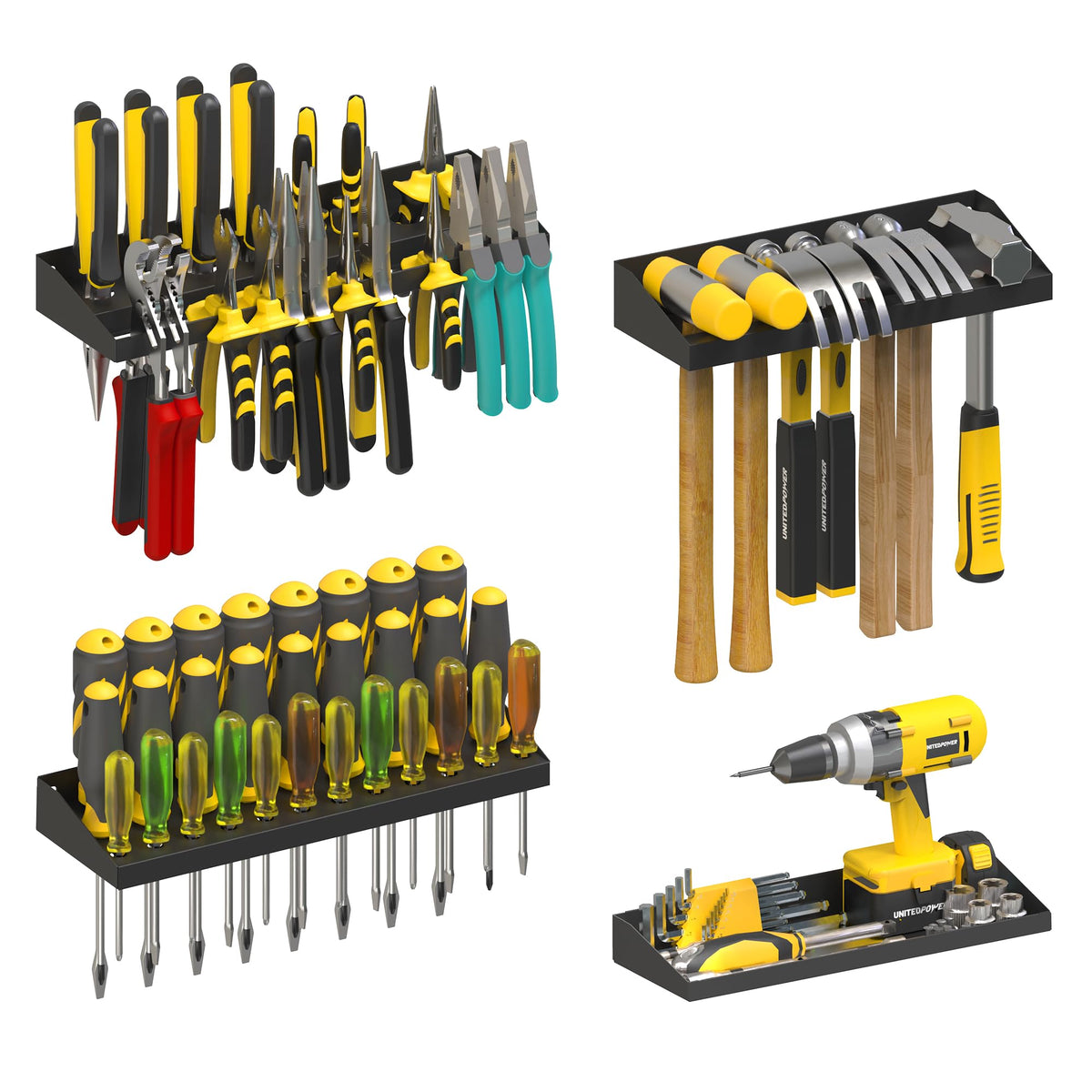 UNITEDPOWER Wall Mount Hand Tool Storage Set, Screwdriver - Image 1