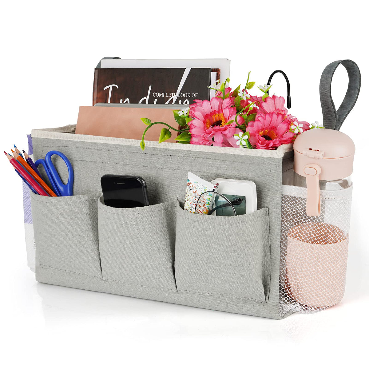 Lilithye Bedside Caddy, Bedside Storage Bag Hanging Organizer - Image 1