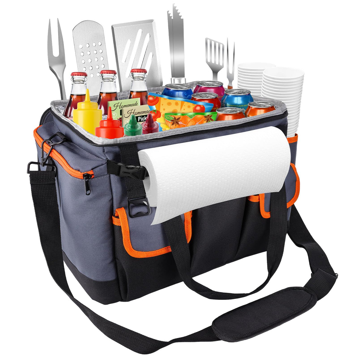Large BBQ Grill Caddy with Paper Towel Holder | Home Organization - Image 1