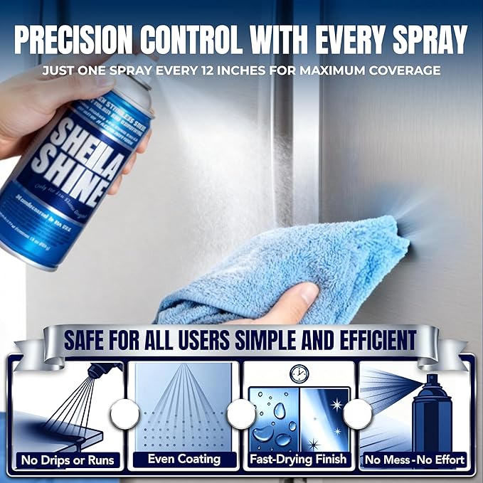 12 x 10oz Stainless Steel Cleaner and Polish - Cleans, Polishes & Protects Kitchen Appliances, Refrigerators, Sinks, Ovens & Grills - Residue & Streak Free Shine - Stainless Steel Cleaner for Sink