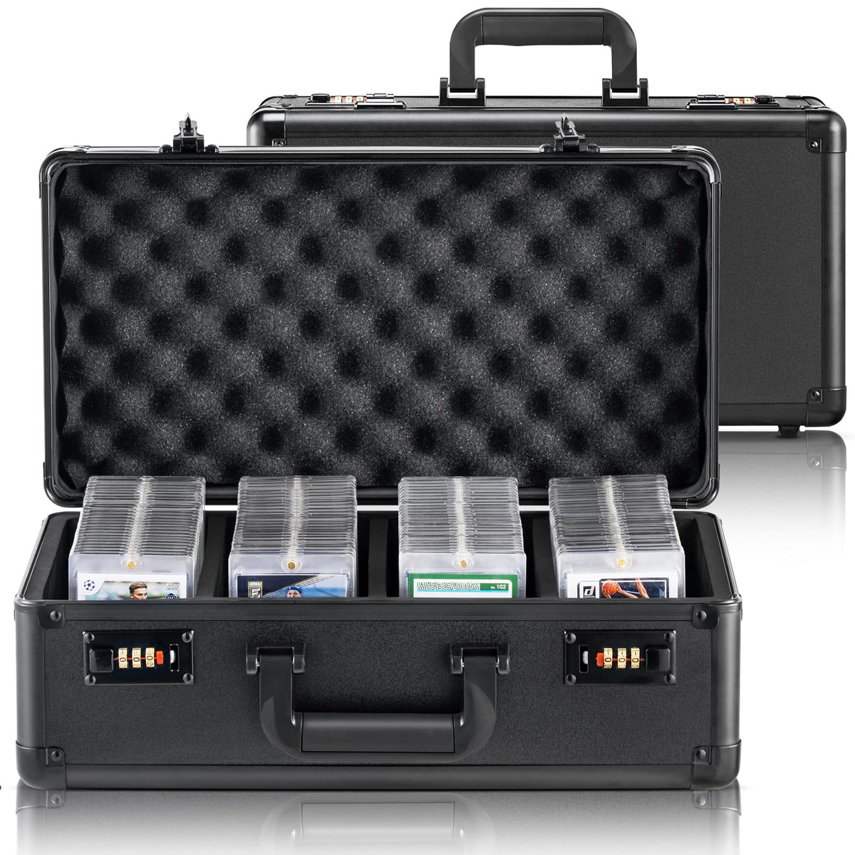 VEVOR 120 PSA Graded Card Storage Box 4 Slots, with Coded - Image 1