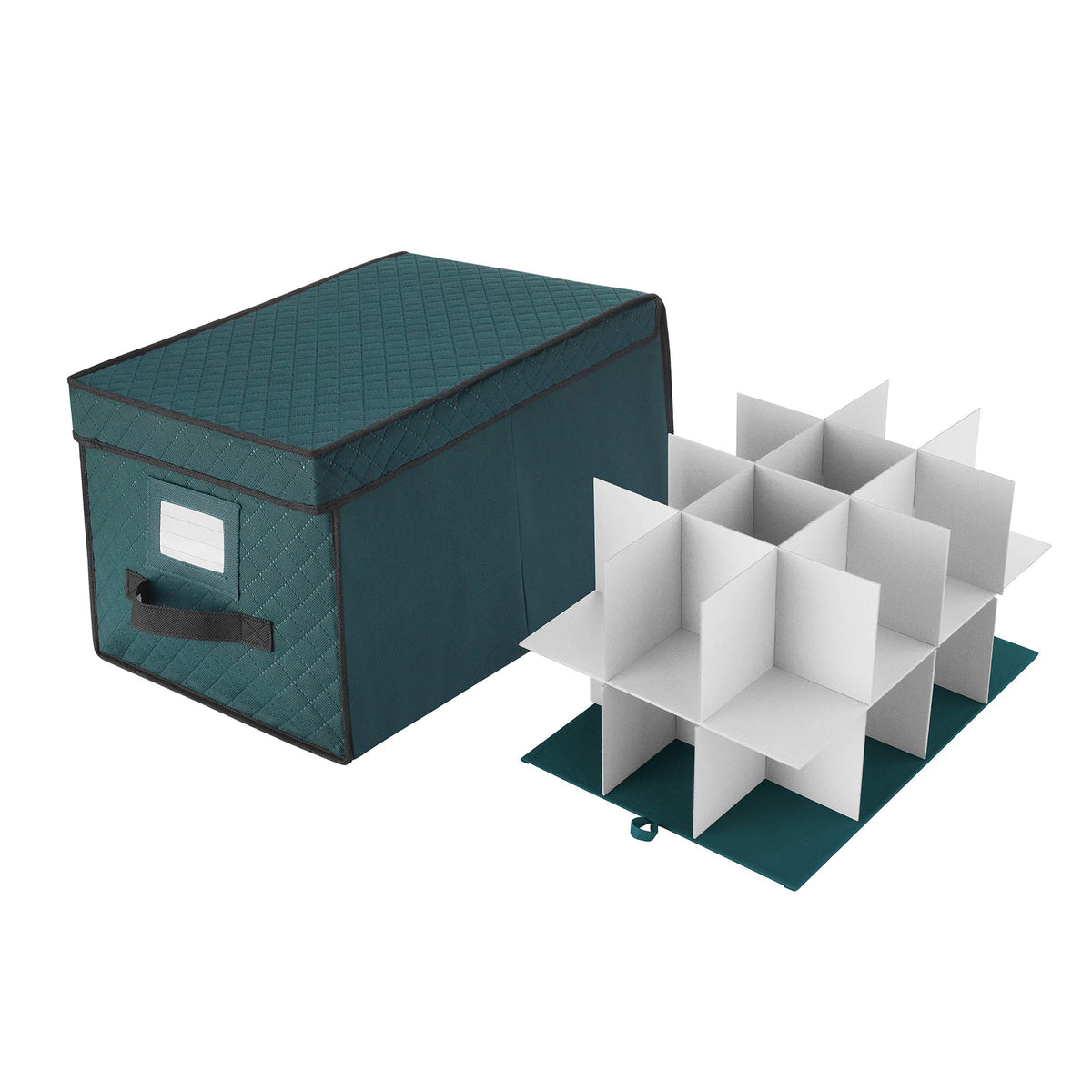 Ornament Storage Box-Green Holiday Organizer Cube- 24 - Image 1