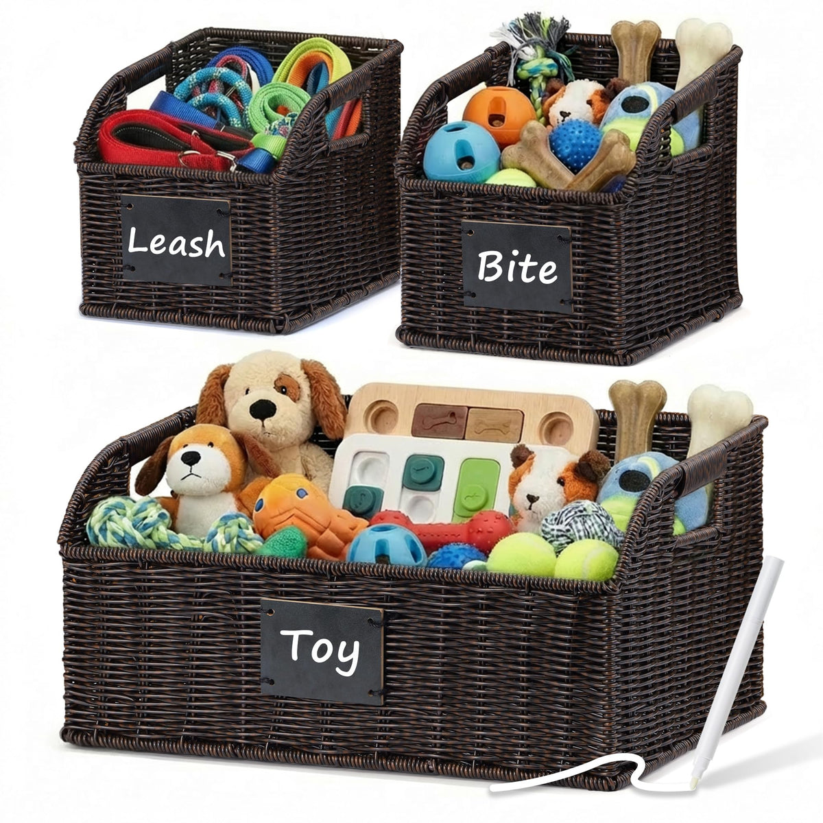 BROWNLILY Storage Box Set of 3, Black - Image 1