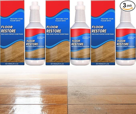 Floor Restore for Wood Floors: Floor Clean Restorer & Polish for Tile, Shine Wood, Laminate, Vinyl, Bamboo - Quick-Drying Flooring Protection Agent (3, 150 ml)