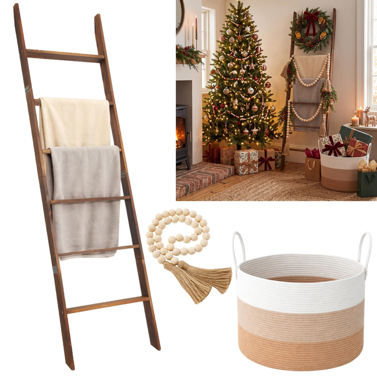 Novabright 3 Pcs Farmhouse Living Room Decoration Set | Garage Storage - Image 1