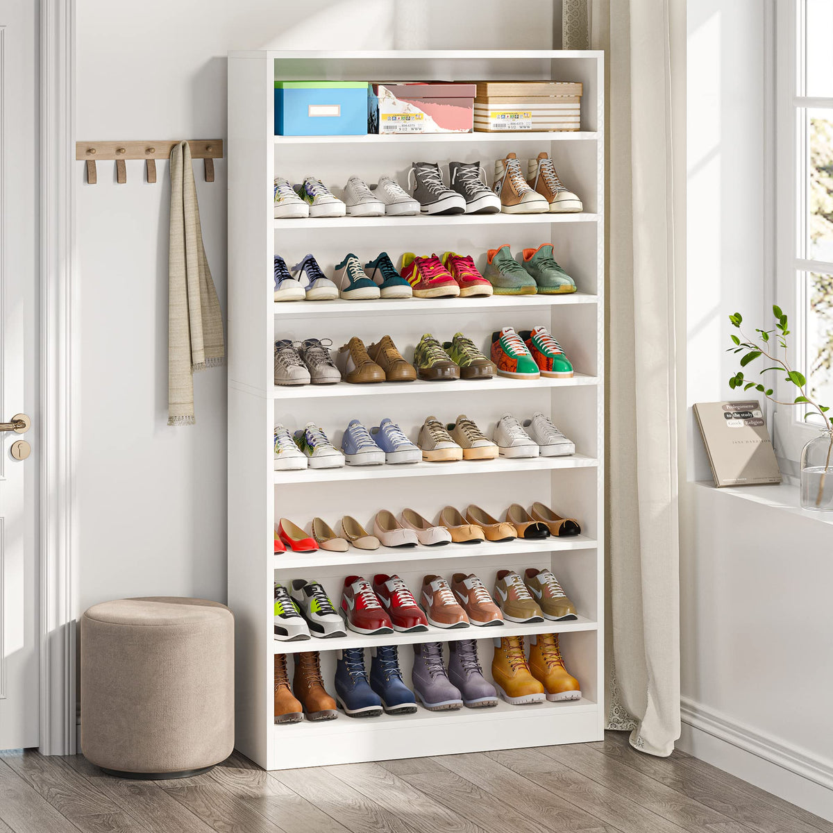 Tribesigns Shoe Cabinet, 9 Tiers 40-45 Pairs Heavy Duty - Image 1