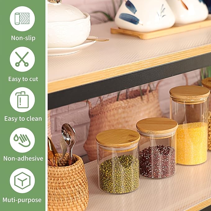 Shelf Liners 30 inch x 20 ft Shelf Liners for Kitchen cabinets nonstick Shelf Lining Drawer Mats EVA Protector for Cupboard (Clear,30 inch x 20 ft)