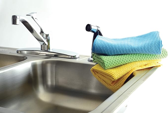 Norpro 15.75 by 15.75 Inch Microfiber Cloth, Set of 3, 15.75 inches x 15.75 inches, blue, yellow and green