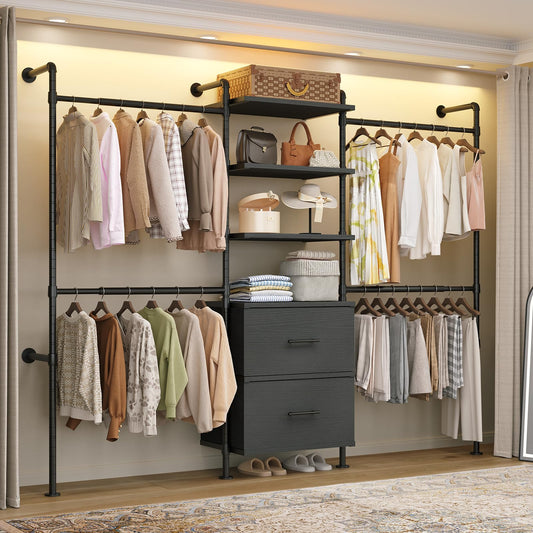Wall Mounted Industrial Pipe Closet Organizers Storage System - Image 1