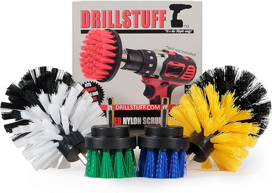 Cleaning Brushes for Cordless Drill - Small Round Boat Accessories Cleaning Brush - Kitchen Sink Scrub Brush - Car Detailing Rotary Wheel Brush - Shower Cleaner Brush for Drill - Tile and Grout Brush
