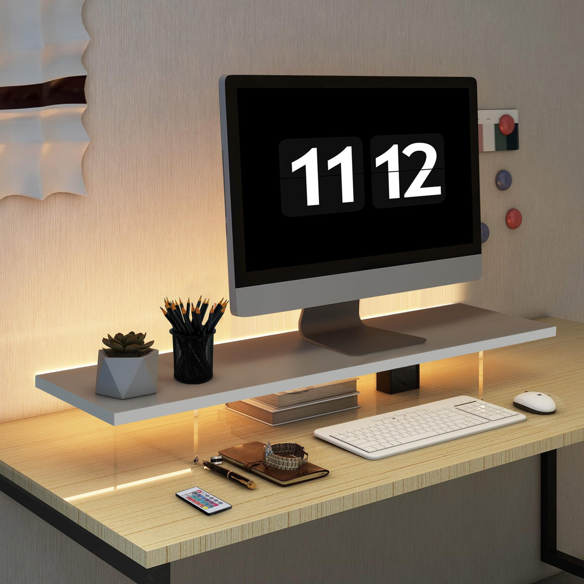 Monitor Stand Riser,Wood & Acrylic Computer Monitor | All Products - Image 1