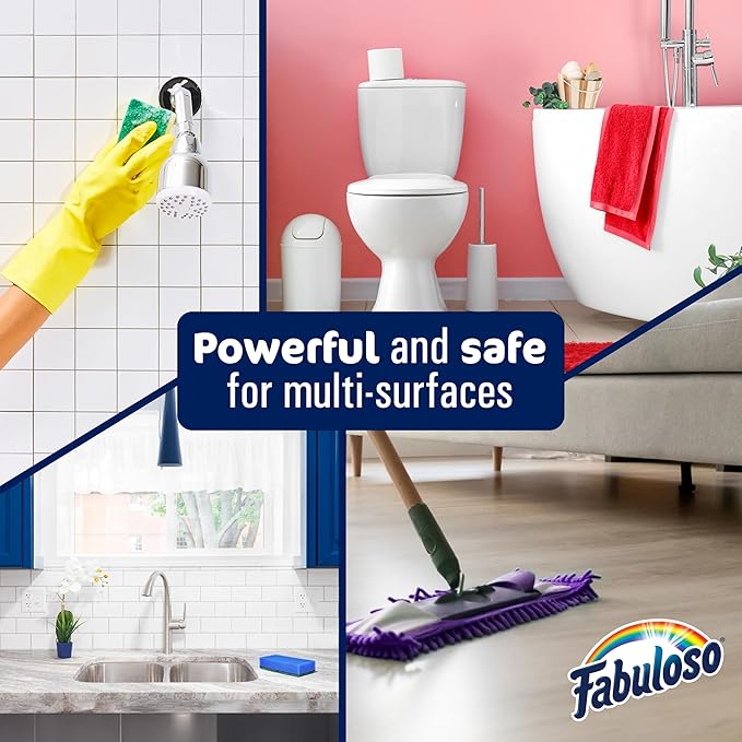 Fabuloso Multi-Purpose Cleaner and Floor Cleaner, 2X Concentrated Formula, Long-Lasting Freshness, Watermelon Scent, 56 fluid ounces