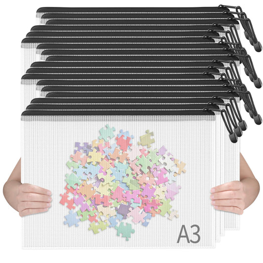 SUNEE 18pcs Plastic Mesh Zipper Pouch, A3 - Image 1