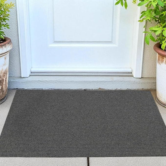 iCustomRug Spartan Weather Warrior Duty Indoor/Outdoor Utility Ribbed in 3ft,4ft,6ft Widths 70 Custom Sizes with Natural Non-Slip Rubber Backing 4'X6' in Brown