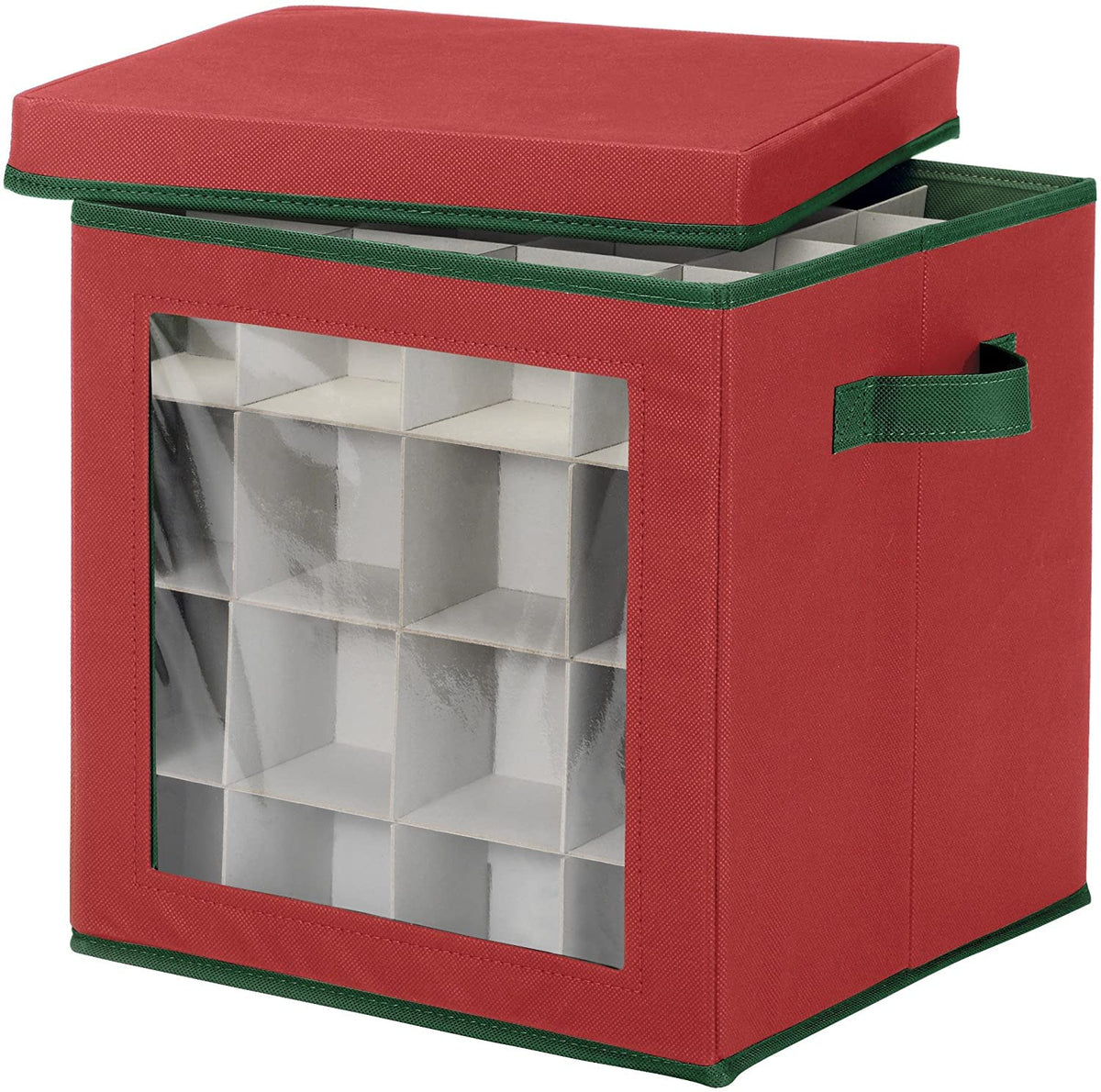 Whitmor 6129-5340 Ornament Storage, 64 compartments, Red - Image 1