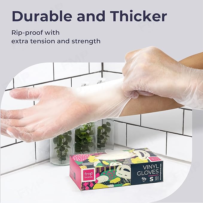 Fit Meal Prep 2000 Pack Disposable Latex Free Small Vinyl Food Prep Gloves - Powder Free, Ideal for Kitchen, Bathroom, Household, Gardening