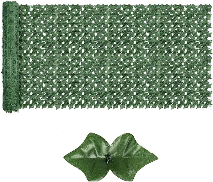Artificial Ivy Privacy Fence Screen,39.4" x 236" UV-Anti Fake Leaves Plant Vine,Privacy Hedges Wall for Indoor Outdoor Garden Backyard Decor