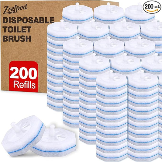 200 Count Disposable Toilet Brush,Toilet Cleaner Wand Refills Compatible with Most Toilet Brushes- No Falling Apart, Fresh Fragrance，4X Cleaning Power，Bathroom Cleaning.