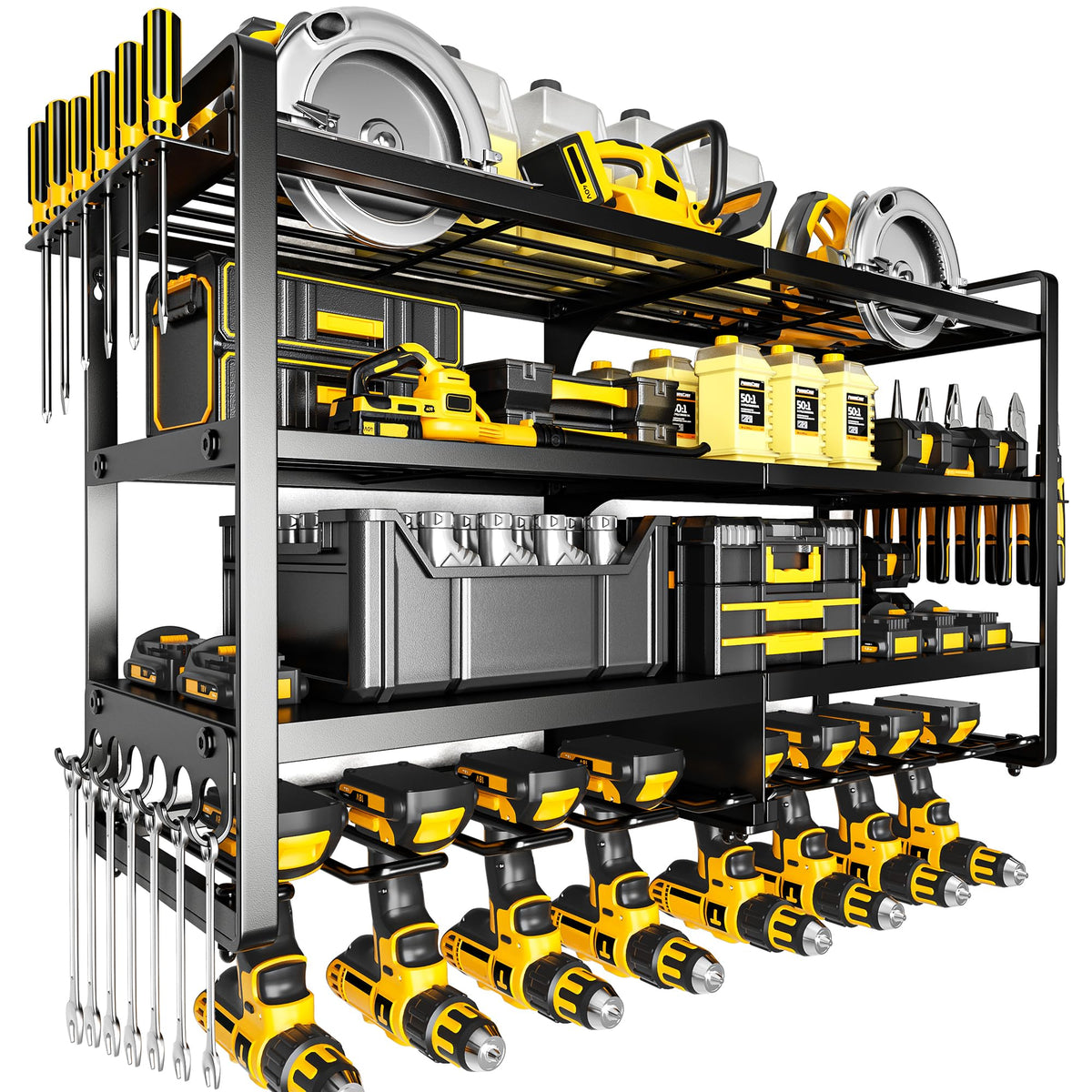 Large Power Tool Organizer Wall Mount,4 Layers Heavy Duty - Image 1
