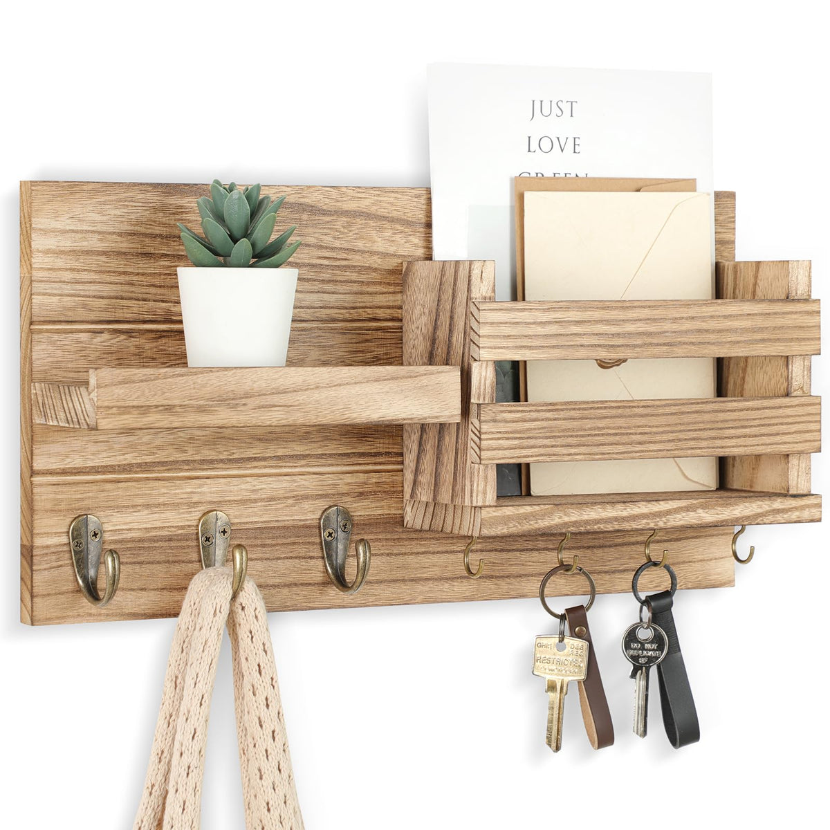 Lwenki Mail Organizer for Wall Mount – Key Holder | Home Organization - Image 1