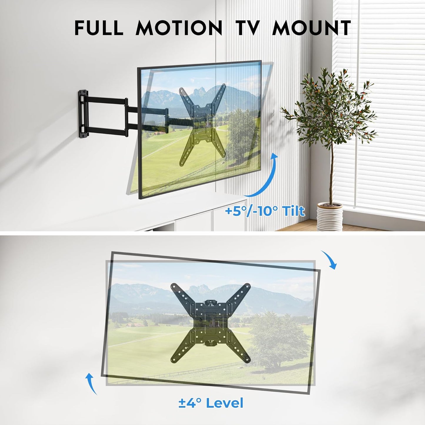 Full Motion TV Wall Mount — 26–65"