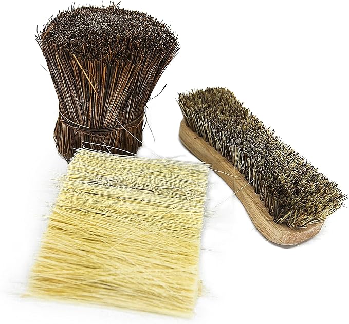 All-Natural Wooden Scrub Brush | Wooden Handle | Palmyra Bristle Brush for Cleaning (Palmyra Bristle Brush Set of 12)