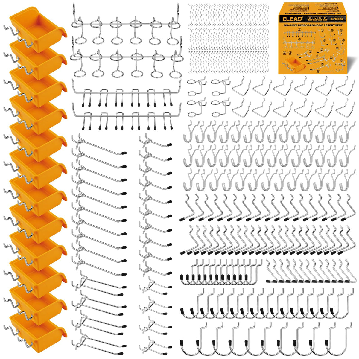 301-Piece Pegboard Hooks Kit, Peg Board Organizer | Home Organization - Image 1