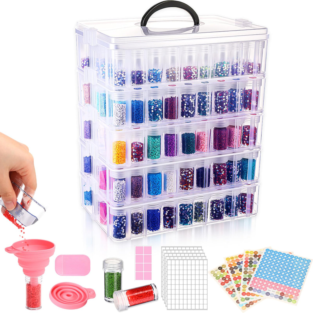 Willinglong 5 Tier Diamond Painting Storage Containers - Image 1