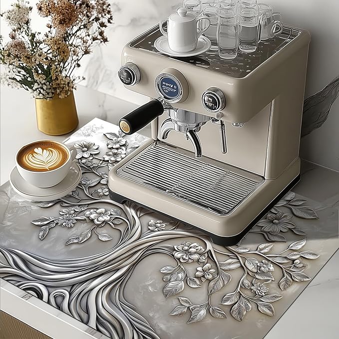 Stove Top Cover for Electric Tree of Life Stove Decorative Floral Embossed Dish Drying Mat Coffee Mat 28x20 Inch Kitchen Protector for Stove Surface