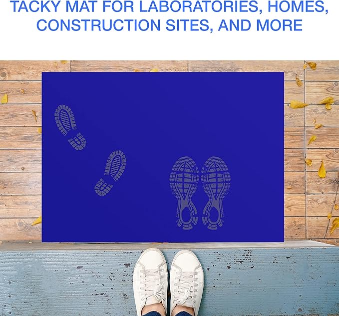 CALPALMY 150 Sheets 24" x 36" Adhesive Mats - Sticky Mat for Laboratories, Homes, Construction Sites, and More - Remove Dust and Dirt from Shoes and Equipment Wheels -Blue