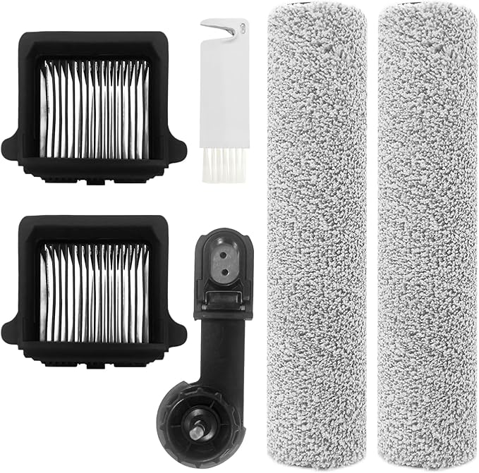 Replacement Brush Roller and Vacuum Filter For Tineco Floor ONE S7 Flashdry Smart Cordless Wet Dry Vacuum Cleaner(2 Roller Brush+2 Hepa Filter+1 Handle)