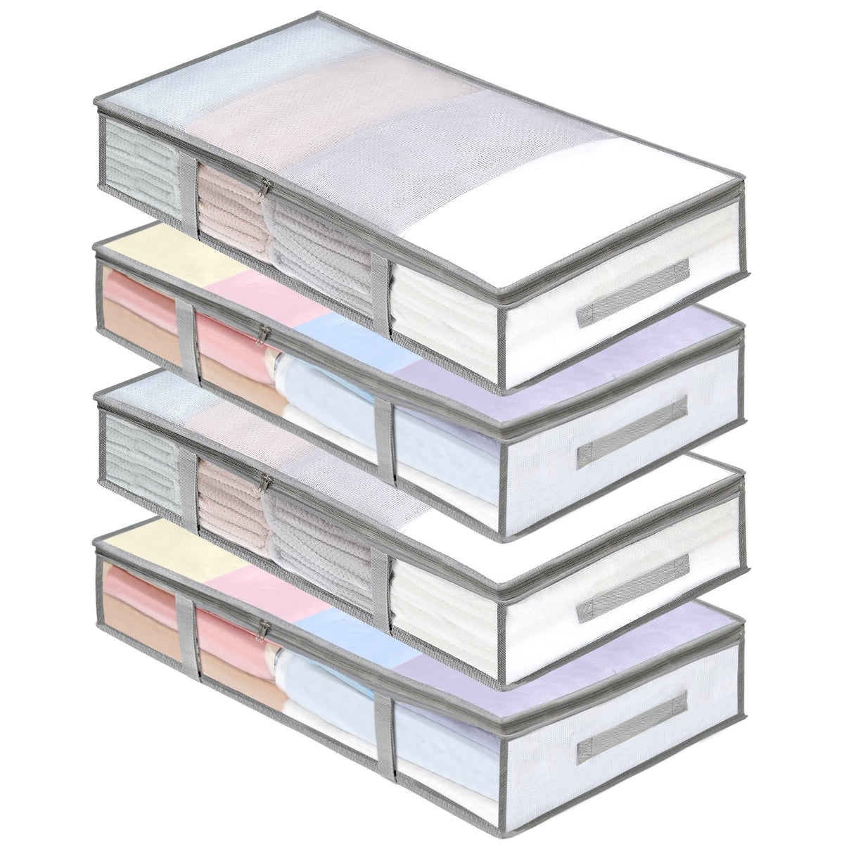 4 Packs Under Bed Storage Containers Bins, Humid-Proof Plastic - Image 1