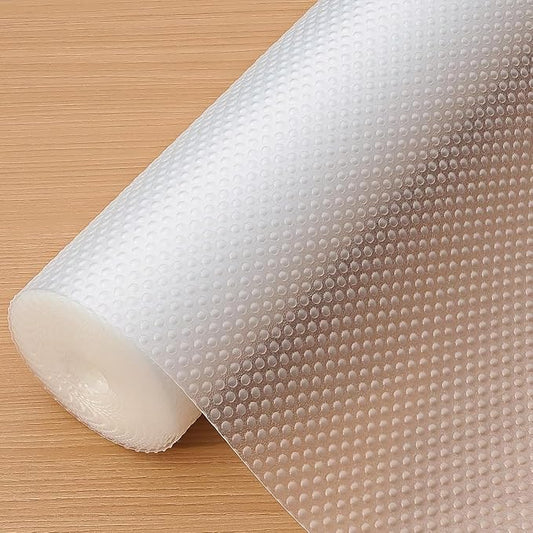Hersvin Shelf Liners Drawer Liner for Kitchen Cabinets Non-Adhesive Non Slip, Refrigerator Mats for Shelves, EVA Plastic Cupboard Protector, Waterproof Lining (Clear Dot, 10 in x 20 ft)