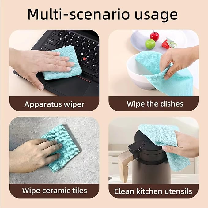 Microfiber Cleaning Towels | Lint-Free| Reusable Cleaning Rags for Home |Kitchen, Car | Ultra Absorbent Washable | Streak-Free Towels for Dishes, Glass, Counters (20- Pack) (Grey)