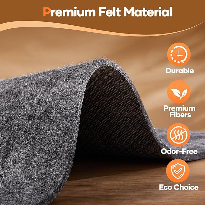 Veken Non Slip Cushioned Runner Rug Pad Gripper 2 x 6 Ft, Felt and Silicone Backing, 1/4 inch Thick Carpet Liner for Hardwood Floors and Finishes, Under Area Rugs Anti Skid Mat, Keep Rugs in Place
