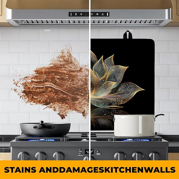 Stove Top Cover for Home Decoration Kitchen Pad Washable Cooktop Covers Countertop Stove Protector Mat for Home Kitchen Cooktops (lotus, 28"x20")