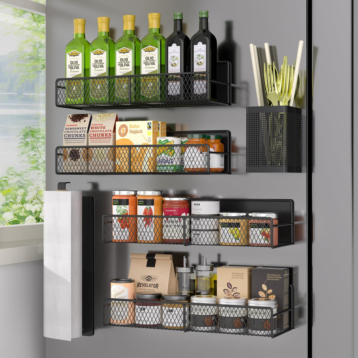 Magnetic Spice Rack for Refrigerator, 6 Pack 100% Me - Image 1