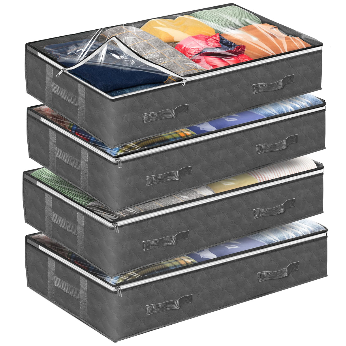 Reli. 90L Under Bed Storage Containers 4 Pack | Closet - Image 1