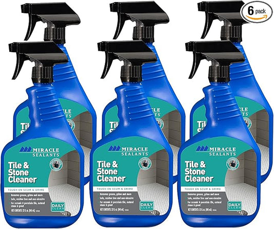 Miracle Sealants Tile & Stone Cleaner for Natural Stone, Tile & Grout, pH Neutral, 32 oz, 6 Pack