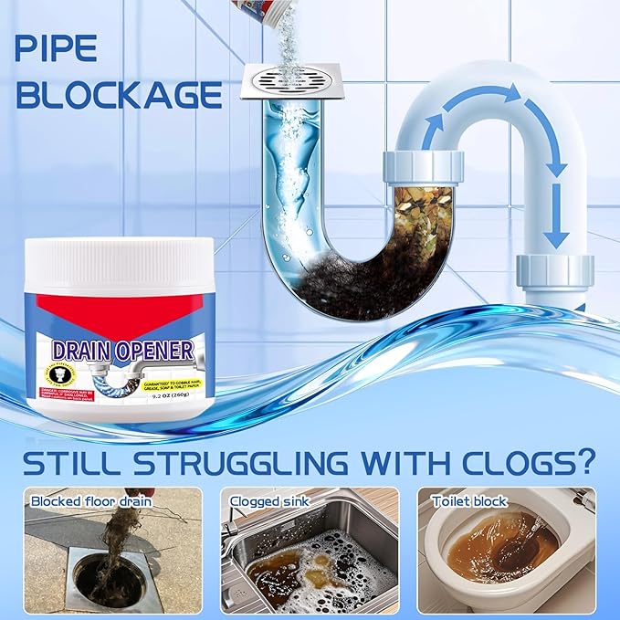 BELL BIRDCrystal Lye Drain Opener,Pipeline Dredging Agent, Lye Sodium Hydroxide-Powerful Unclogging Action for Household Use,Bathroom & Kitchen -520G