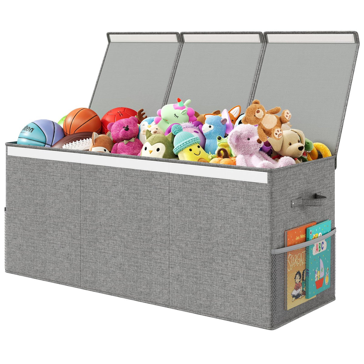 150L Extra Large Toy Storage Box with Lid, Foldable Toy - Image 1