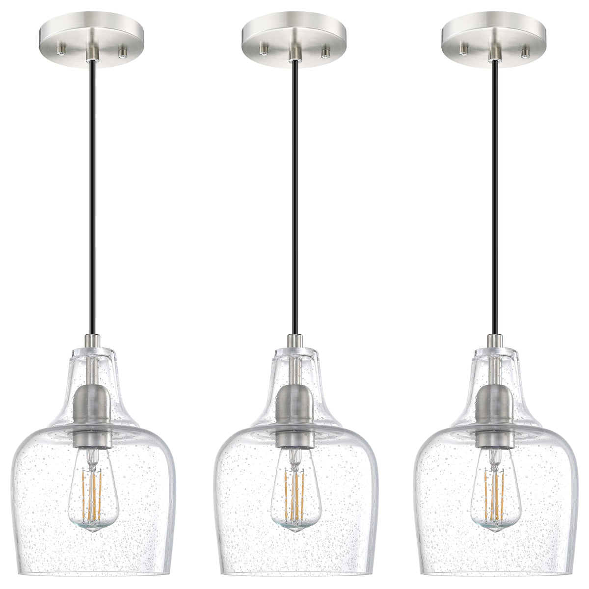 3 Pack 1 Light Indoor Hanging Kitchen Island Pendant Ceiling - Image 1
