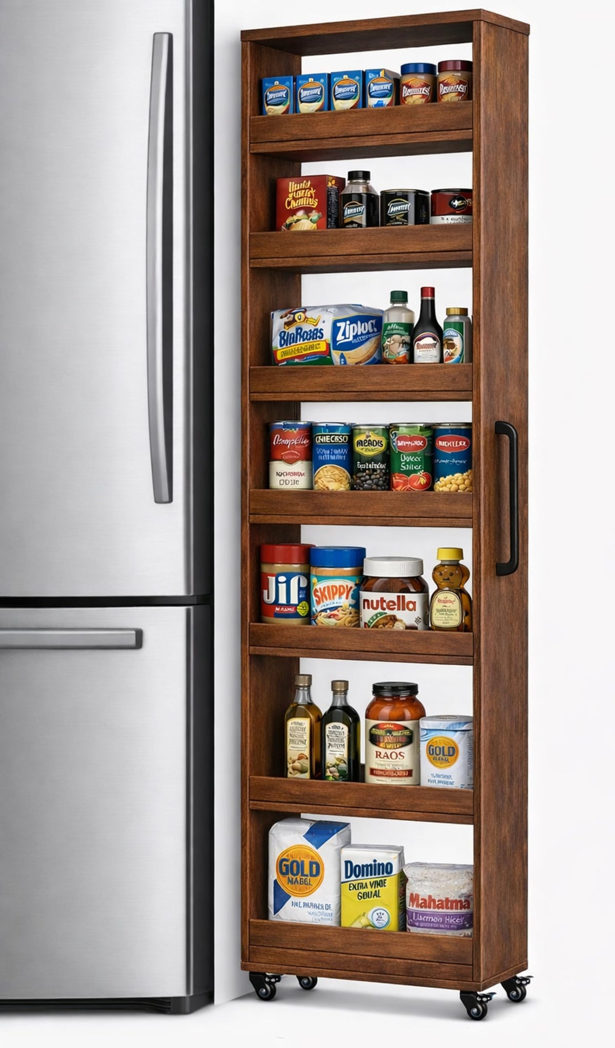 Beside Fridge Storage Slim Tall Cabinet - 7-Tier Tall - Image 1