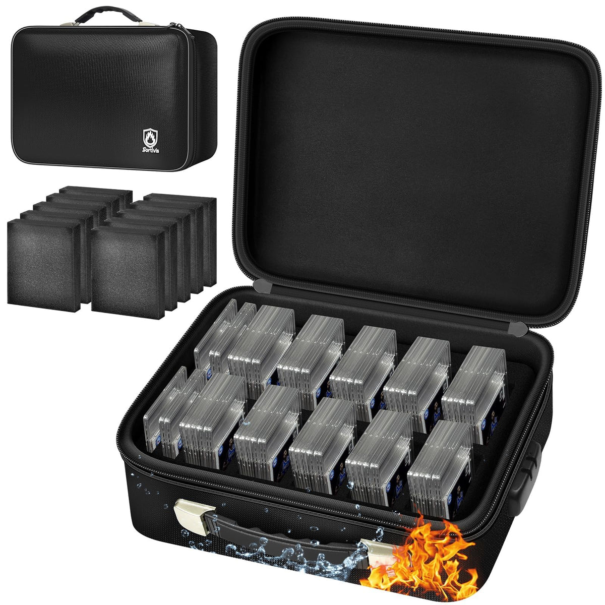 Fireproof & Waterproof Graded Card Box with Lock for PSA and BGS - Image 1