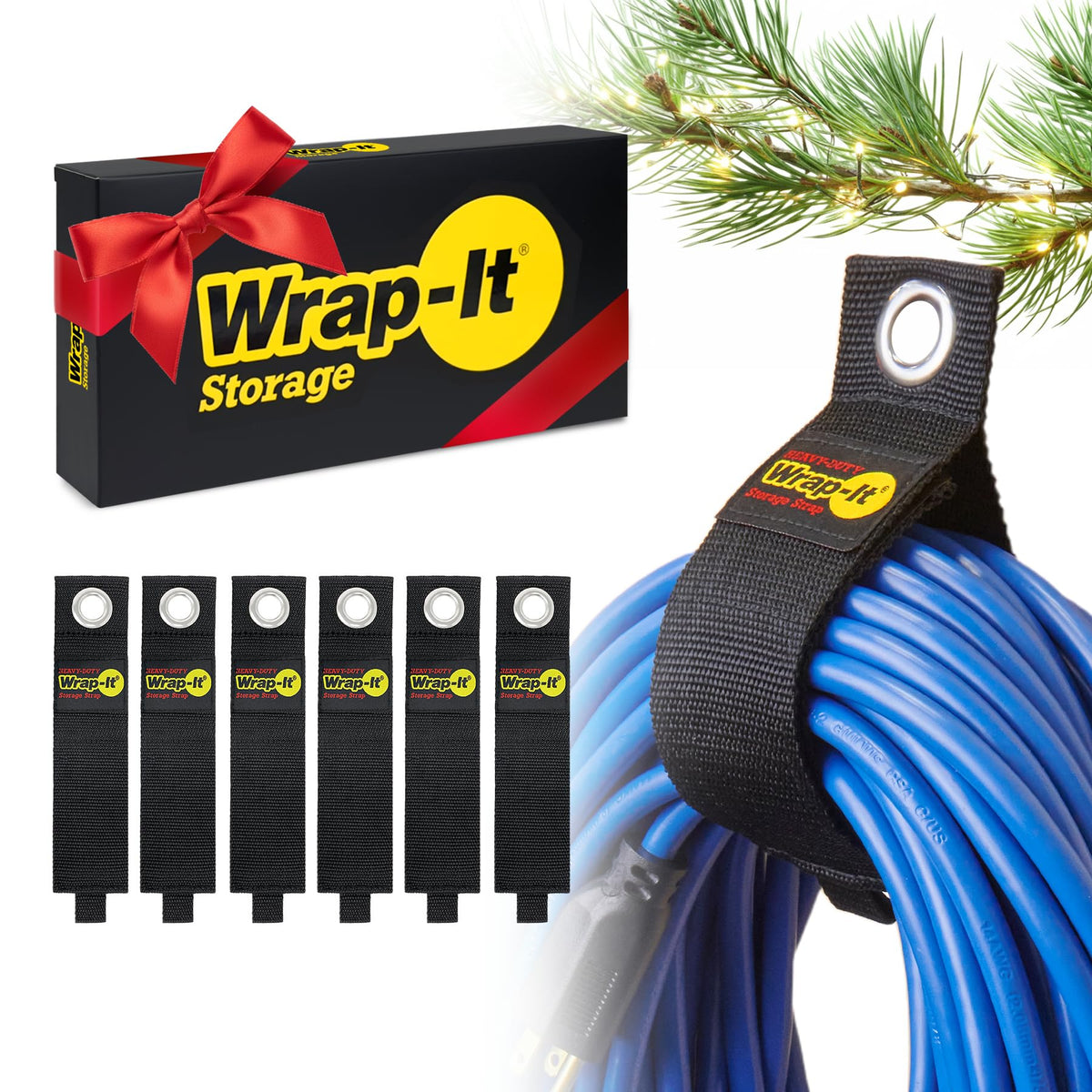 Heavy-Duty Wrap-It Storage Straps, 17-inch (6 Pack) - Image 1