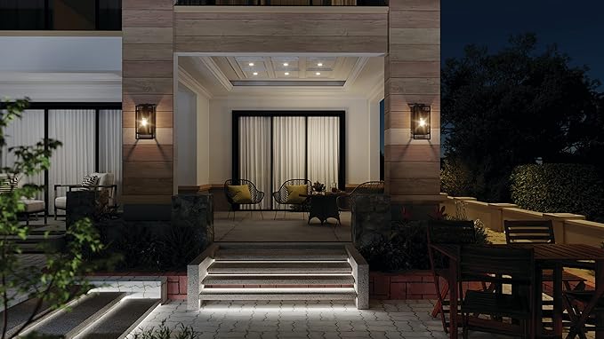 Kichler Goson 16" Outdoor Wall Light in Black, 1-Light Modern Exterior Wall Lantern with Clear Glass for Porch, Patio, Garage, (16" H x 8" W x 7" L), 59086BK