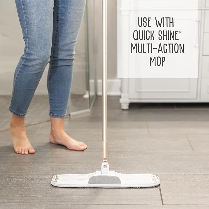 Quick Shine Hardwood Floor Luster-Polish 64oz-2pk Plant-Derived w/Carnauba Safer Choice, No PFAS, pH Neutral Ready to Use Formula w/Anti-Slip Technology Simply Squirt & Spread Made in USA