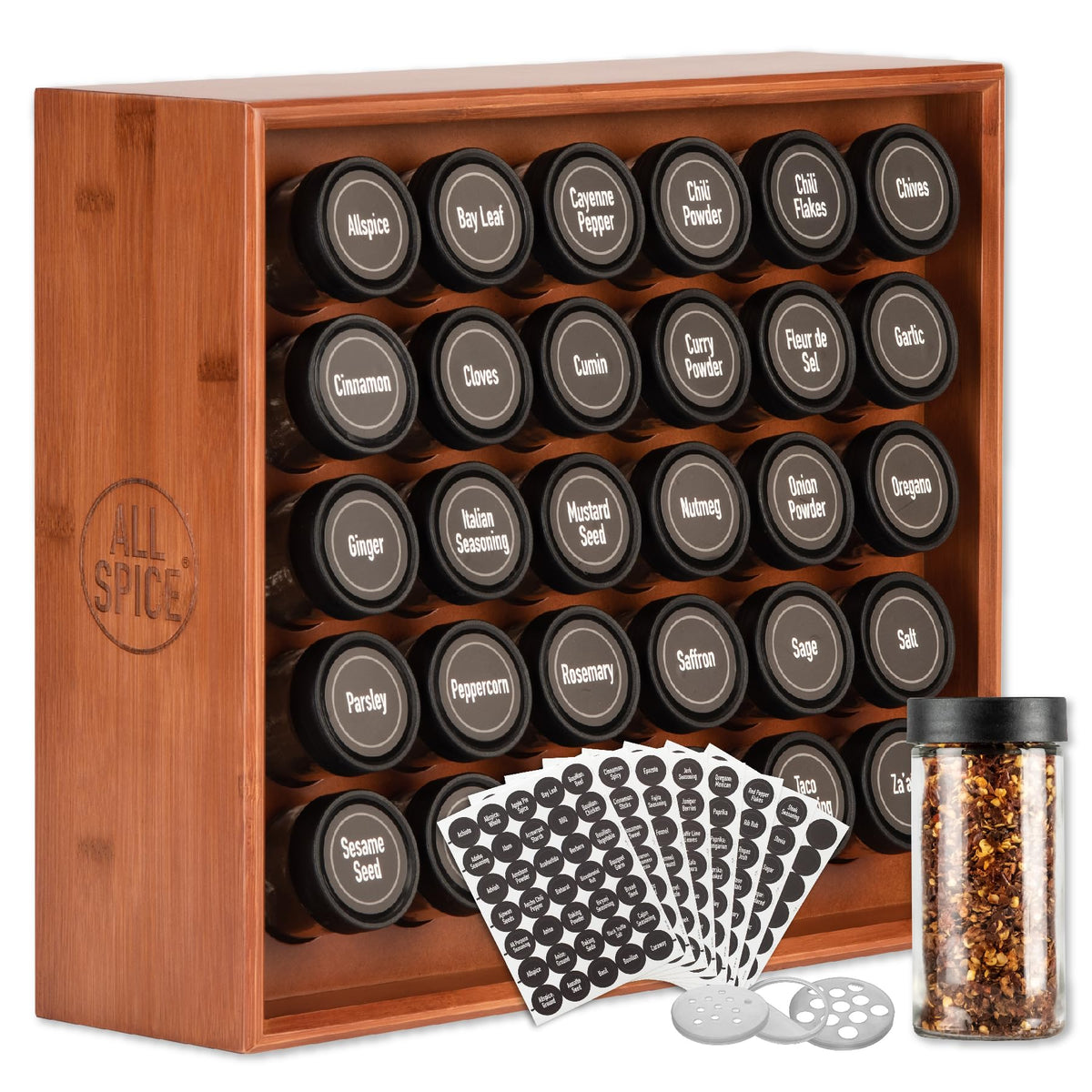 AllSpice Spice Rack Organizer, Wood - Image 1