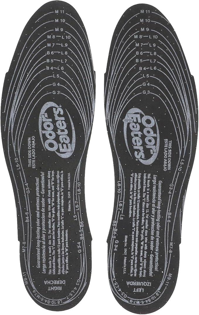 Odor-Eaters Ultra Comfort Insoles, Slim Fit with Activated Charcoal, Odor Destroying Protection, One Size Fits Most,(Pack of 3, Total 9 Pairs)